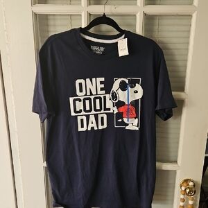 NWT Peanuts Navy Snoopy 'One Cool Dad' Tee. Sz L